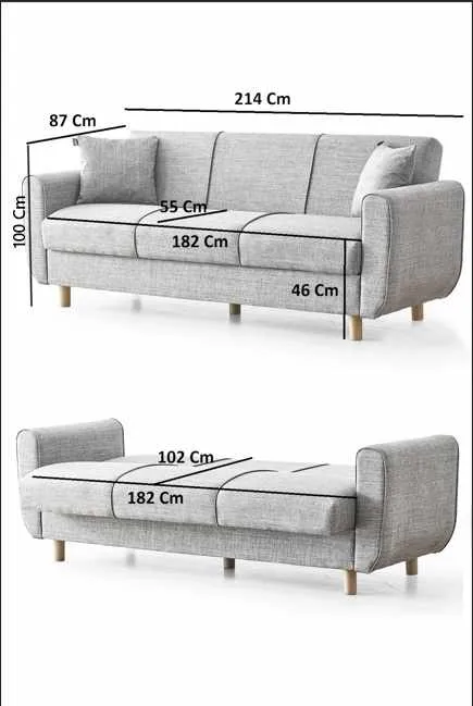 Torlan 3-sits Soffa - Mörkgrå - Möbler - Soffa - Bäddsoffa