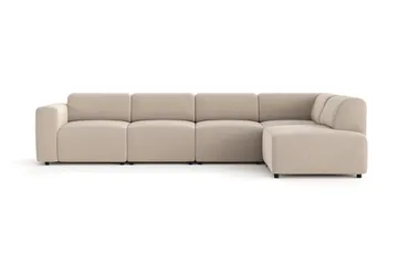 Torvasen 5-sits Soffa med Divan Höger i Tyg - Beige - Möbler - Soffa - Divansoffor & schäslongsoffa