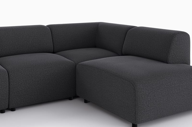 Torvasen 5-sits Soffa med Divan Höger i Tyg - Svart - Möbler - Soffa - Divansoffor & schäslongsoffa