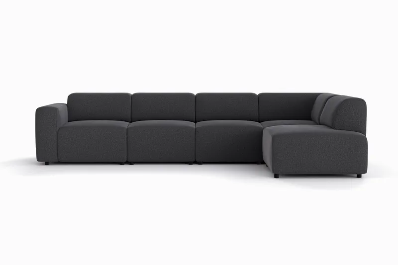 Torvasen 5-sits Soffa med Divan Höger i Tyg, Svart