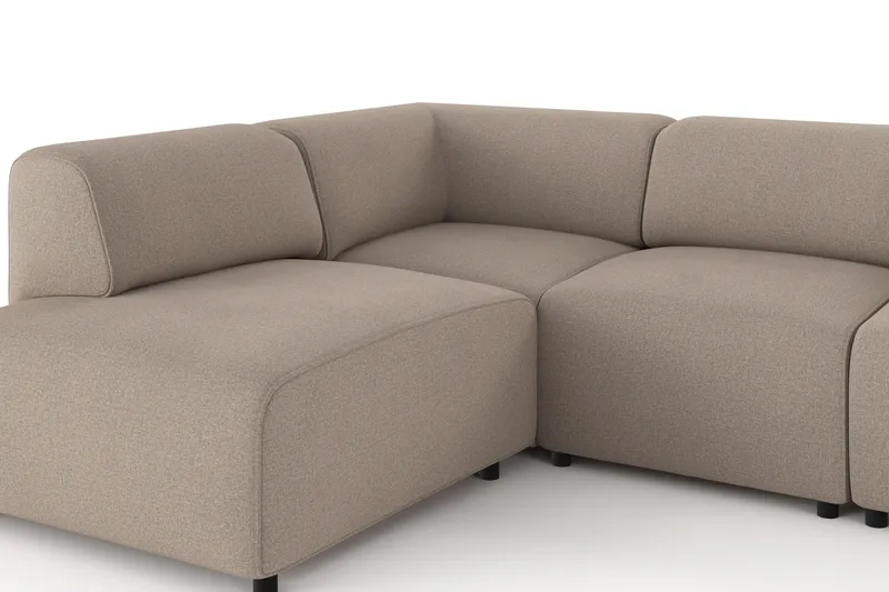 Torvasen 5-sits Soffa med Divan Vänster i Tyg - Greige - Möbler - Soffa - Divansoffor & schäslongsoffa