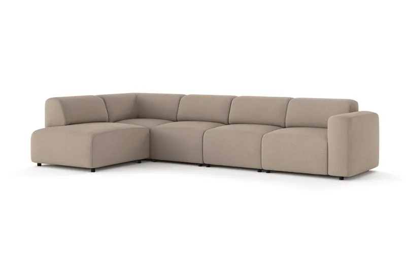 Torvasen 5-sits Soffa med Divan Vänster i Tyg - Greige - Möbler - Soffa - Divansoffor & schäslongsoffa