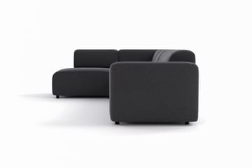 Torvasen 5-sits Soffa med Divan Vänster i Tyg - Svart - Möbler - Soffa - Divansoffor & schäslongsoffa