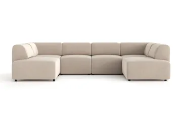 Torvasen 6-sits Soffa med Dubbeldivan i Tyg - Beige - Möbler - Soffa - U-soffa