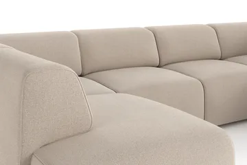 Torvasen 6-sits Soffa med Dubbeldivan i Tyg - Beige - Möbler - Soffa - U-soffa