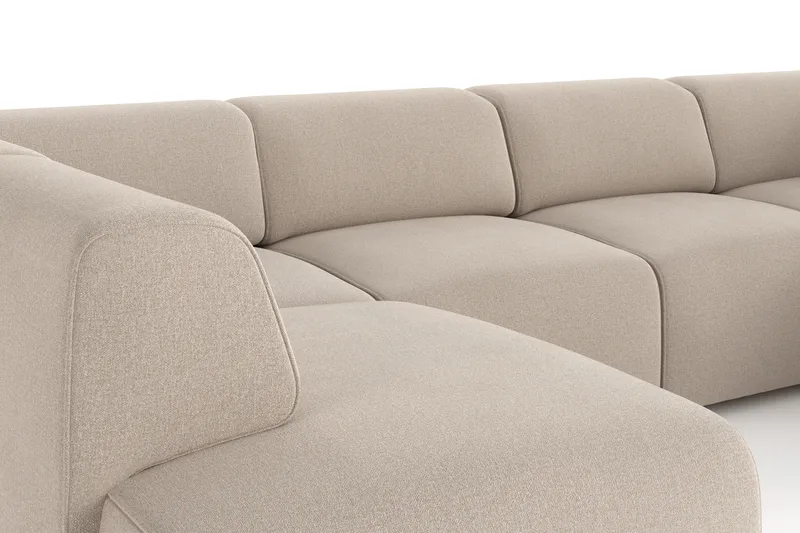 Torvasen 6-sits Soffa med Dubbeldivan i Tyg - Beige - Möbler - Soffa - U-soffa