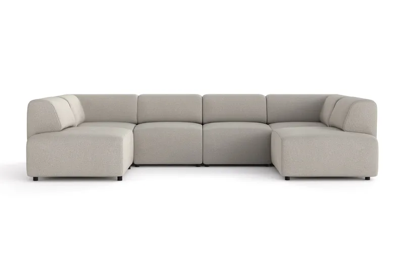 Torvasen 6-sits Soffa med Dubbeldivan i Tyg, Ljusgrå