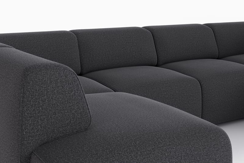 Torvasen 6-sits Soffa med Dubbeldivan i Tyg - Svart - Möbler - Soffa - U-soffa