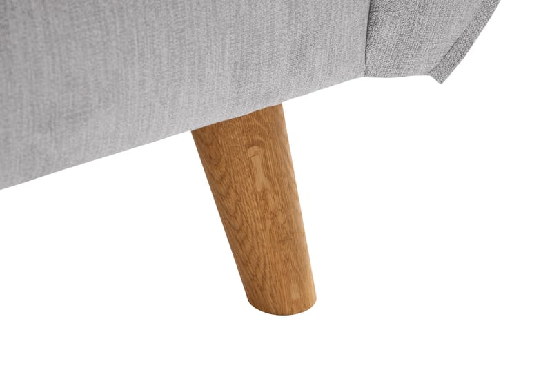 Trend Lyx 2-sits Soffa med Utsvängda Armstöd i Ljusgrått Tyg med Träben - Grå - Möbler - Soffa - 2 sits soffa