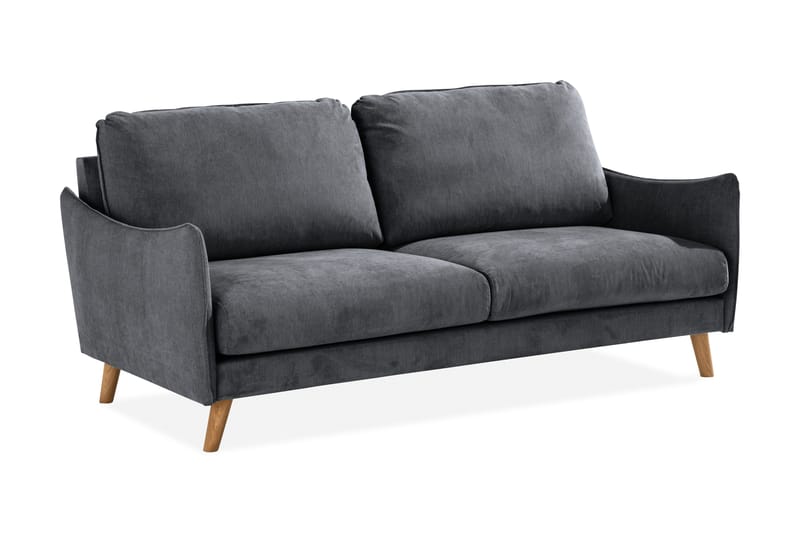Trend Lyx 3-sits Soffa - Mörkgrå/Ek - Möbler - Soffa - 3 sits soffa