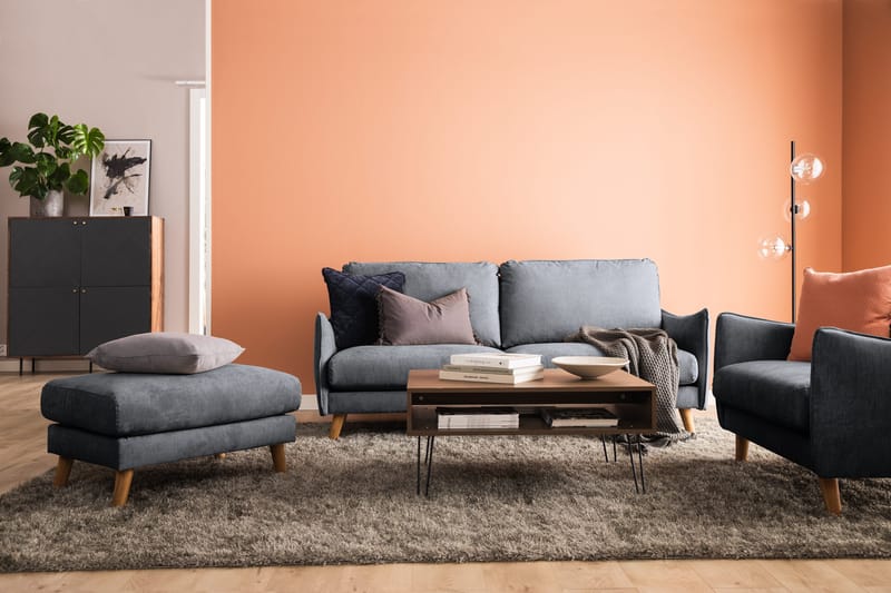 Trend Lyx 3-sits Soffa - Mörkgrå/Ek - Möbler - Soffa - 3 sits soffa
