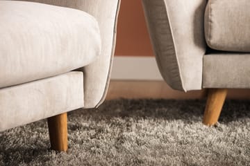 Trend Lyx 3-sits Soffa med Vinklade Armstöd i Tyg - Beige - Möbler - Soffa - 3 sits soffa