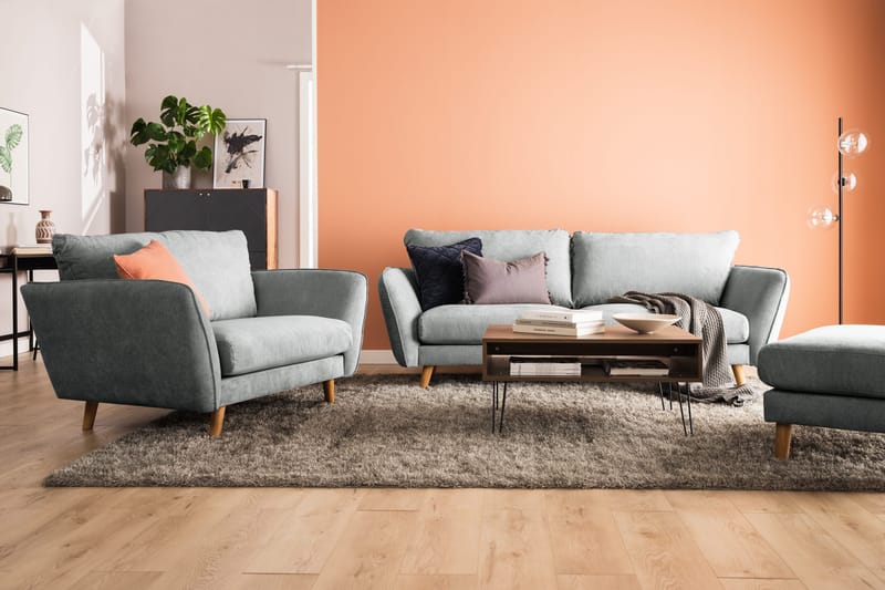 Trend Lyx 3-sits Tygsoffa - Grå - Möbler - Soffa - 3 sits soffa