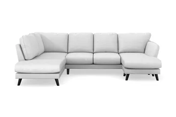 Trend Lyx 4-sits Högervänd U-formad Soffa med Divan och Schäslong i Tyg - Ljusgrå - Möbler - Soffa - U-soffa