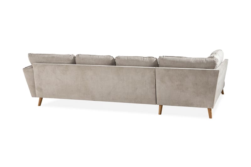 Trend Lyx 4-sits Vänstervänd U-formad Soffa med Divan och Schäslong i Tyg - Beige - Möbler - Soffa - U-soffa