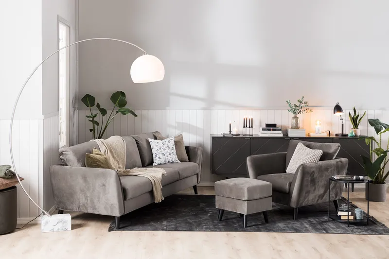 Trend Soffgrupp 3-sits + 2-sits Sammetssoffa - Brun - Möbler - Soffa - Soffgrupp