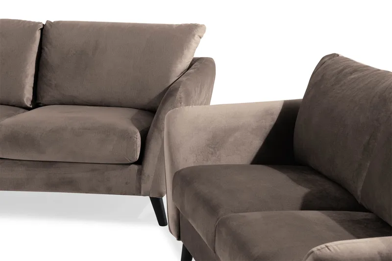 Trend Soffgrupp 3-sits + 2-sits Sammetssoffa - Brun - Möbler - Soffa - Soffgrupp