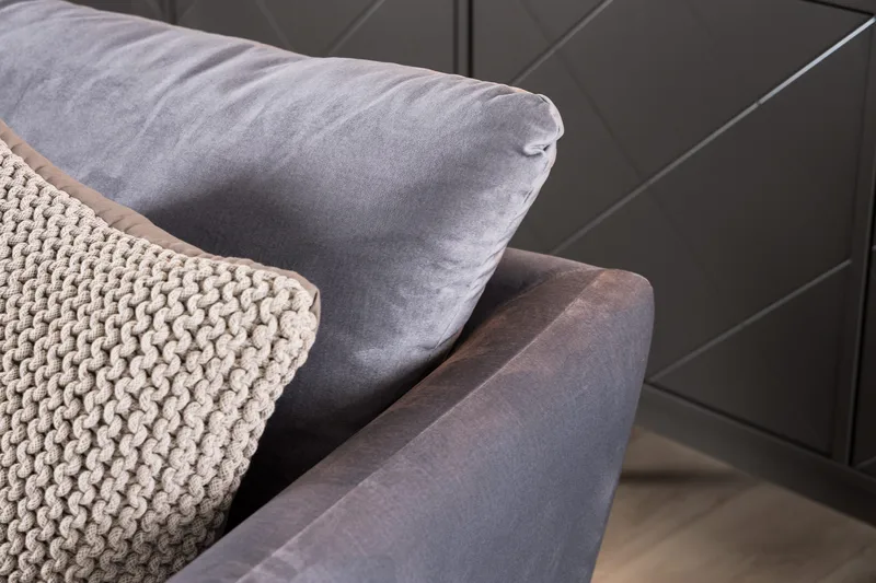 Trend Soffgrupp 3-sits + 2-sits Sammetssoffa - Ljusgrå - Möbler - Soffa - Soffgrupp