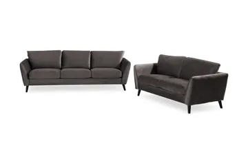 Trend Soffgrupp 3-sits + 2-sits Sammetssoffa - Mörkgrå - Möbler - Soffa - Soffgrupp