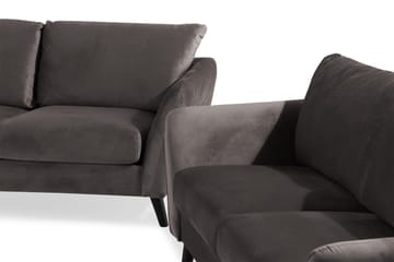 Trend Soffgrupp 3-sits + 2-sits Sammetssoffa - Mörkgrå - Möbler - Soffa - Soffgrupp