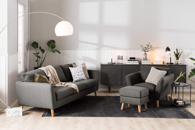 Trend Soffgrupp 3-sits + 2-sits Tygsoffa - Svart - Möbler - Soffa - Soffgrupp