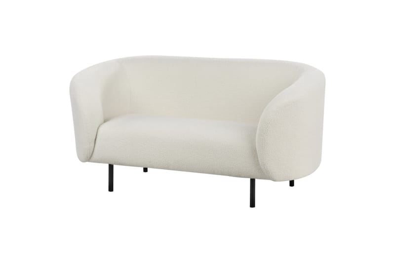 Tuka 2-sits Svängd Soffa i Bouclé med Metallben, Offwhite