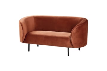 Tuka Soffa 2-sits - Svart/Orange - Möbler - Soffa - Sammetssoffa