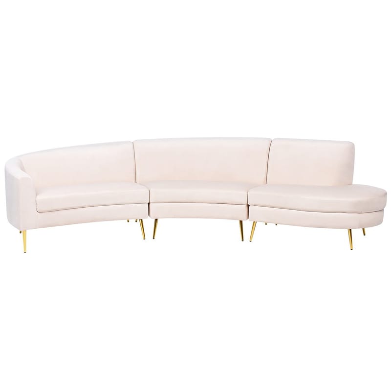 U-formad soffa Moss - Beige, guld - Möbler - Soffa - Sammetssoffa