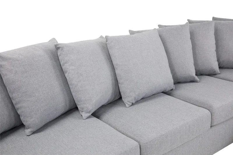 Crazy 5-sits Högervänd U-formad X-Large Soffa med Divan och Schäslong i Tyg inkl Kuvertkuddar - Grå - Möbler - Soffa - U-soffa