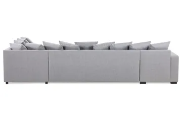 Crazy 5-sits Högervänd U-formad X-Large Soffa med Divan och Schäslong i Tyg inkl Kuvertkuddar - Grå - Möbler - Soffa - U-soffa