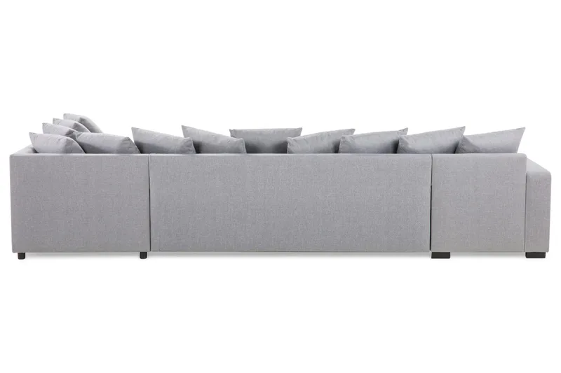 Crazy 5-sits Högervänd U-formad X-Large Soffa med Divan och Schäslong i Tyg inkl Kuvertkuddar - Grå - Möbler - Soffa - U-soffa