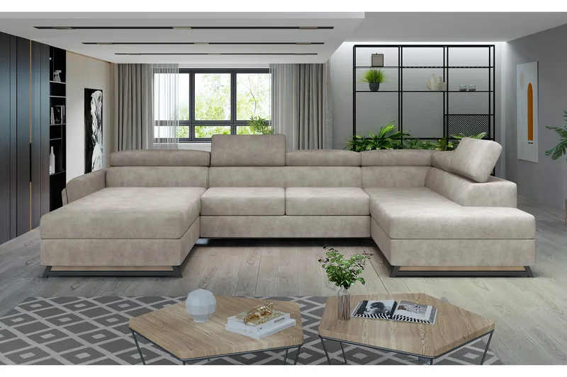 Josette U-soffa med Divan Vänster, Beige