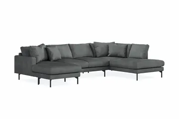 Menard 4-sits Högervänd Stor U-formad Djup Soffa med Divan och Schäslong i Manchester - Grå - Möbler - Soffa - U-soffa