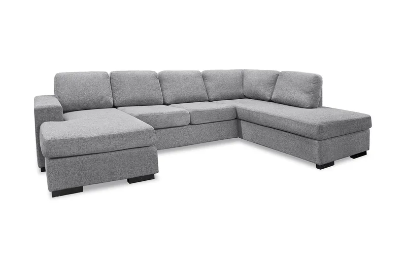 Nebraska U-soffa med Divan och Schäslong 292 cm i Tyg, Grå