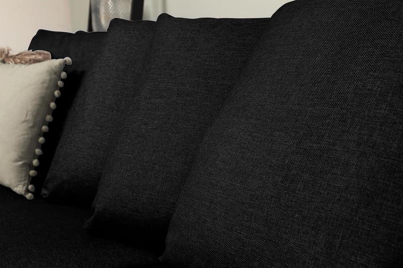 Optus 6-sits Högervänd U-formad Large Soffa med Divan och Schäslong i Tyg inkl Kuvertkuddar - Svart - Möbler - Soffa - U-soffa