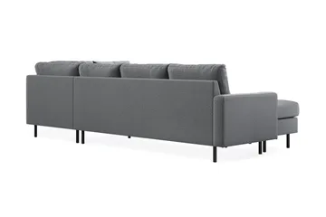 Peppe 4-sits Högervänd U-formad Soffa med Divan och Schäslong i Tyg - Ljusgrå - Möbler - Soffa - U-soffa