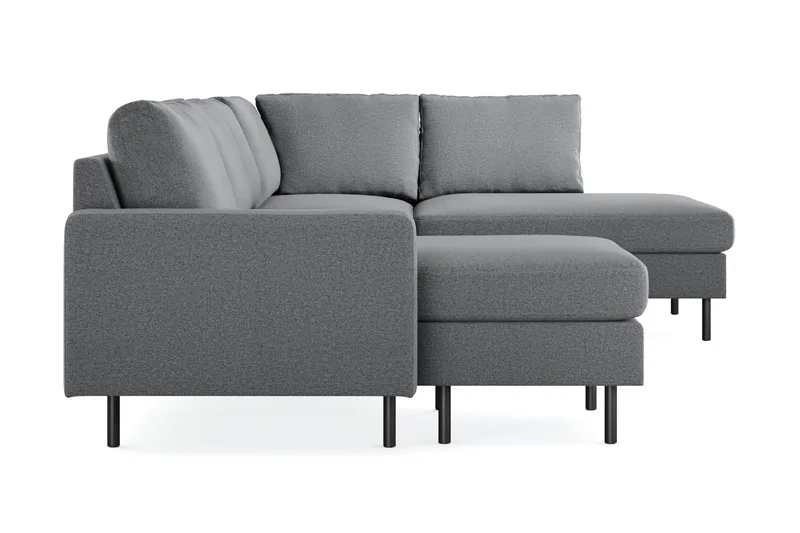 Peppe 4-sits Högervänd U-formad Soffa med Divan och Schäslong i Tyg - Ljusgrå - Möbler - Soffa - U-soffa