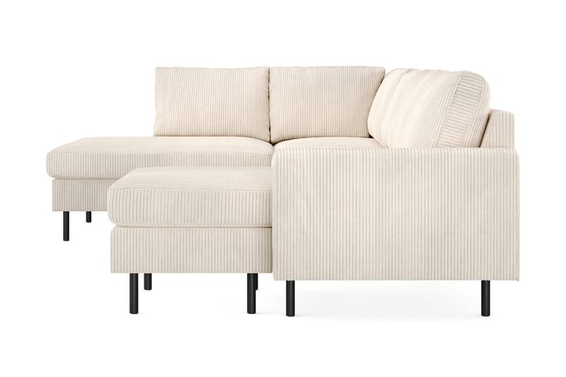 Peppe 4-sits Vänstervänd U-formad Soffa med Divan och Schäslong i Manchester - Beige - Möbler - Soffa - U-soffa