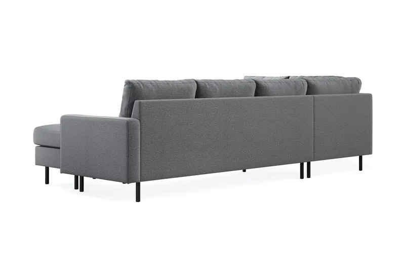 Peppe 4-sits Vänstervänd U-formad Soffa med Divan och Schäslong i Tyg - Ljusgrå - Möbler - Soffa - U-soffa