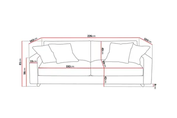 Valencia Extra Djup 3-sits Soffa i Chenille - Brun - Möbler - Soffa - 3 sits soffa