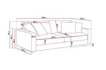 Valencia Extra Djup 3-sits Soffa i Chenille - Brun - Möbler - Soffa - 3 sits soffa
