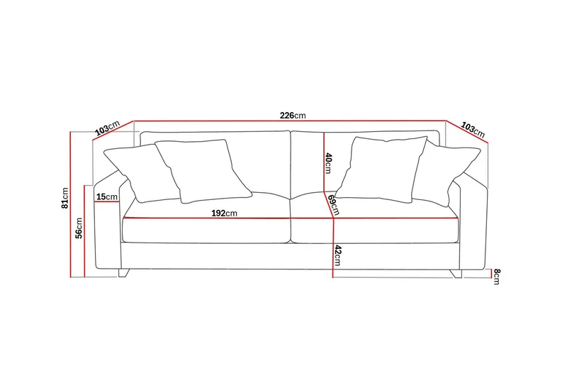 Valencia Extra Djup 3-sits Soffa - Offwhite - Möbler - Soffa - 3 sits soffa