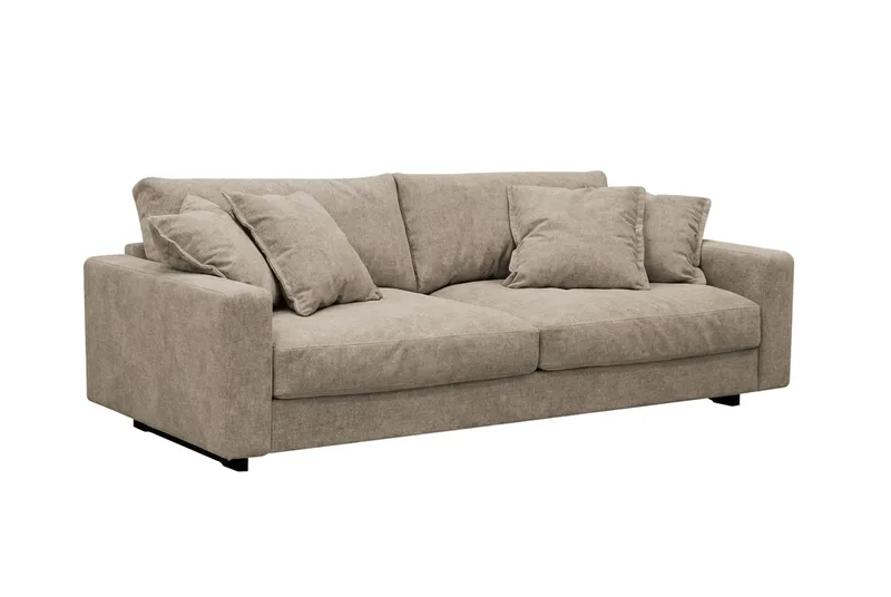 Valencia Soffgrupp Extra Djup 3-sits Soffa + Fotpall i Chenille - Brun - Möbler - Soffa - Hörnsoffa