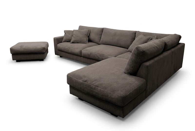 Valencia Soffgrupp Extra Djup 4-sits Schäslong Höger + Fotpall - Taupe - Möbler - Soffa - Soffgrupp