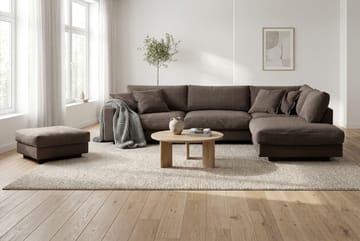 Valencia Soffgrupp Extra Djup 4-sits Schäslong Höger + Fotpall - Taupe - Möbler - Soffa - Soffgrupp