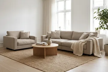 Valencia Soffgrupp Extra Djup 4-sits Soffa + Fåtölj - Brun - Möbler - Soffa - Soffgrupp