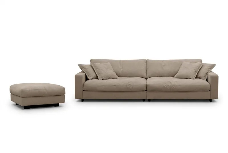 Valencia Soffgrupp Extra Djup 4-sits Soffa + Fotpall, Brun
