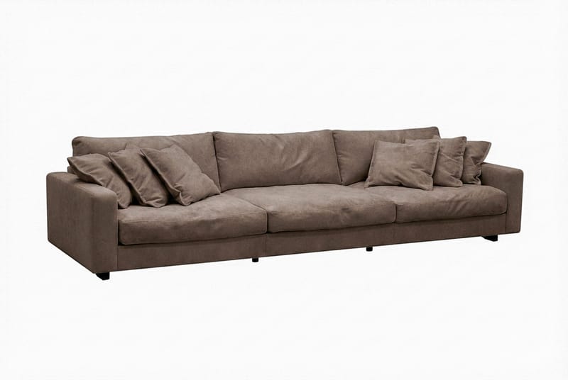 Valencia Soffgrupp Extra Djup 5-sits Soffa + Fotpall i Chenille - Mörkbrun - Möbler - Soffa - Hörnsoffa