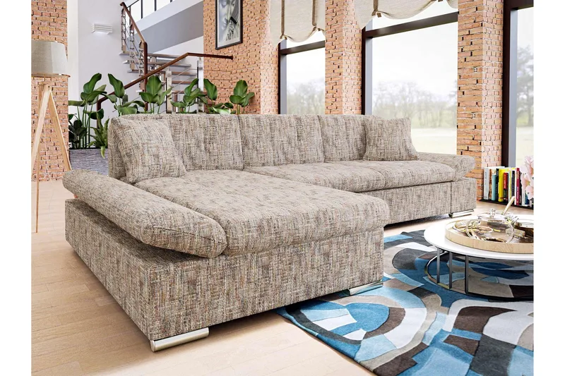 Vananda Soffa med Divan 3-sits - Flerfärgad/Beige - Möbler - Soffa - Divansoffor & schäslongsoffa