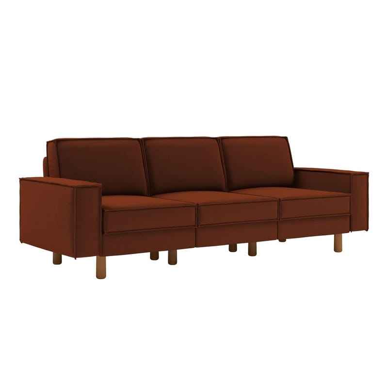 Vilsa 3-sits Mjuk Djup Soffa i Tyg, Rostbrun